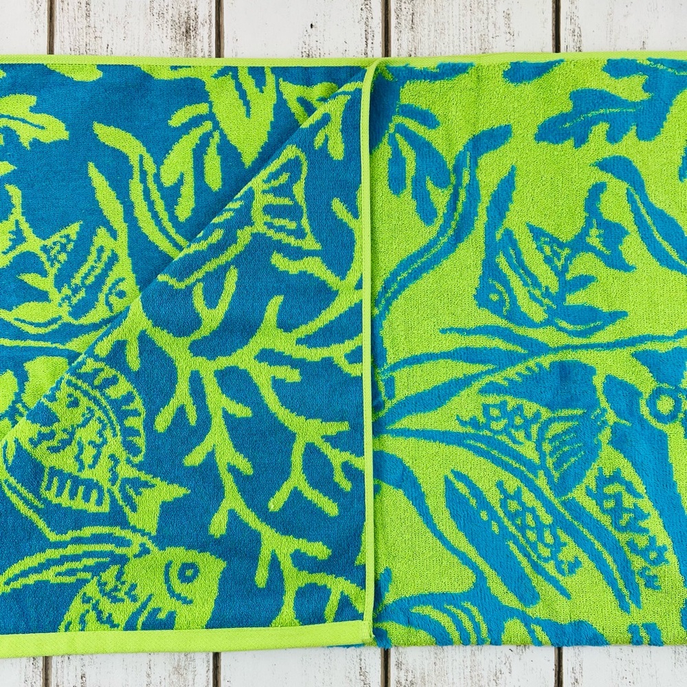 Ralph Laurel Beach Towel Reversible Coral Reef - Picture 4 of 7